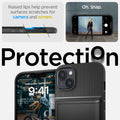 ACS05058 - iPhone 14 Case Slim Armor CS in black showing protection Oh, snap. Raised lips help prevent surfaces scratches for camera and screen.