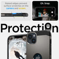 ACS05061 - iPhone 14 Case Tough Armor (MagFit) in gunmetal raised edges prevent surface scratches on the camera and screen. Protection.