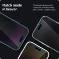 AGL05215 - iPhone 14 Pro Screen Protector EZ FIT GLAS.tR Privacy showing match made in heaven. Flawlessly designed to cover the whole screen and fit with spigen cases.