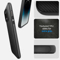 ACS04844 - iPhone 14 Pro Max Case Mag Armor (MagFit) in matte black showing textured TPU sides for extra grip.