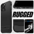 ACS04812 - iPhone 14 Pro Max Case Rugged Armor (MagFit) in matte black showing rugged. A bold style.