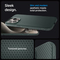 ACS06706 - iPhone 15 Pro Case Liquid Air in abyss green sleek design. Slim and modern aesthetic meets total protection with textured grooves