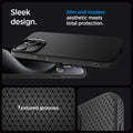 ACS06704 - iPhone 15 Pro Case Liquid Air in matte black sleek design. Slim and modern aesthetic meets total protection with textured grooves