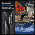 ACS06704 - iPhone 15 Pro Case Liquid Air in matte black all-around protection. Raised edges keep the screen  and camera scratch-free. Air Cushion Tech. Absorbs and mitigates all impacts in each corner
