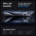 ACS06705 - iPhone 15 Pro Case Liquid Air in navy blue showing the slim, yet durable. Just the right amount of added depth for optimal slimness. Spigen's thinnest case with all the right components for protection. 26x drop amount, 48