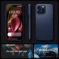 ACS06705 - iPhone 15 Pro Case Liquid Air in navy blue showing the different angles. do you. we got you.