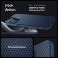 ACS06563 - iPhone 15 Pro Max Case Liquid Air in navy blue sleek design. Slim and modern aesthetic meets total protection with textured grooves