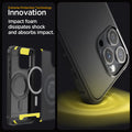 ACS06561 - iPhone 15 Pro Max Case Rugged Armor (MagFit) in matte black extreme protection technology innovation. Impact foam dissipates shock and absorbs impact.