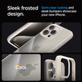ACS07214 - iPhone 15 Pro Ultra Hybrid Case in Natural Titanium showing the sleek frosted design. Semi-clear coating and sleek bumpers showcase your new iPhone
