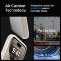 ACS07214 - iPhone 15 Pro Ultra Hybrid Case in Natural Titanium showing the air cushion technology. Airbag -like corners for protection against everyday drops