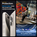 ACS07212 - iPhone 15 Pro Max Case Liquid Air in Natural Titanium all-around protection. Raised edges keep the screen  and camera scratch-free. Air Cushion Tech. Absorbs and mitigates all impacts in each corner