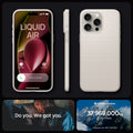 ACS07212 - iPhone 15 Pro Max Case Liquid Air in Natural Titanium showing the different angles. do you. we got you.