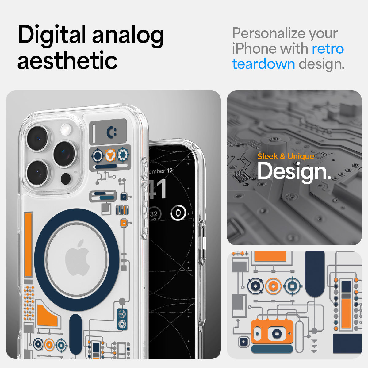 ACS08726 - iPhone 16 Pro Max - Ultra Hybrid Analogue (Mag Fit) showing digital analog aesthetic.