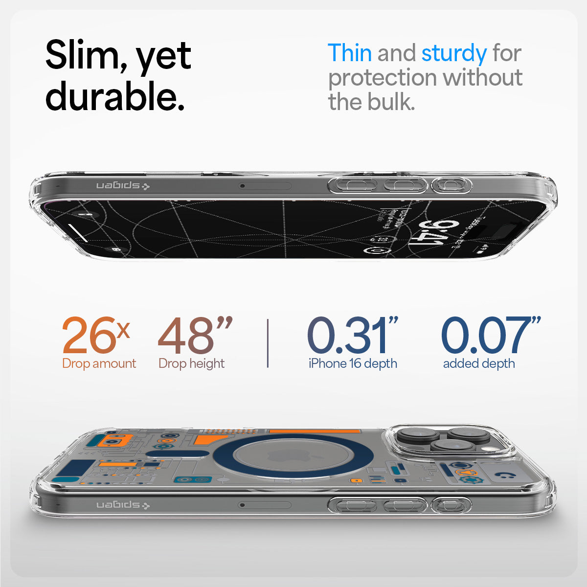 ACS08726 - iPhone 16 Pro Max - Ultra Hybrid Analogue (Mag Fit) showing slim yet durable