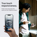 AGL03385 - iPhone 16e Plus Screen Protector EZ FIT GLAS.tR SLIM showing the true touch responsiveness. Feels and responds the same as the original screen
