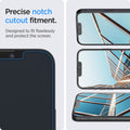 AGL03385 - iPhone 16e Plus Screen Protector EZ FIT GLAS.tR SLIM showing the precise notch cutout fitment. Designed to fit flawlessly and protect the screen
