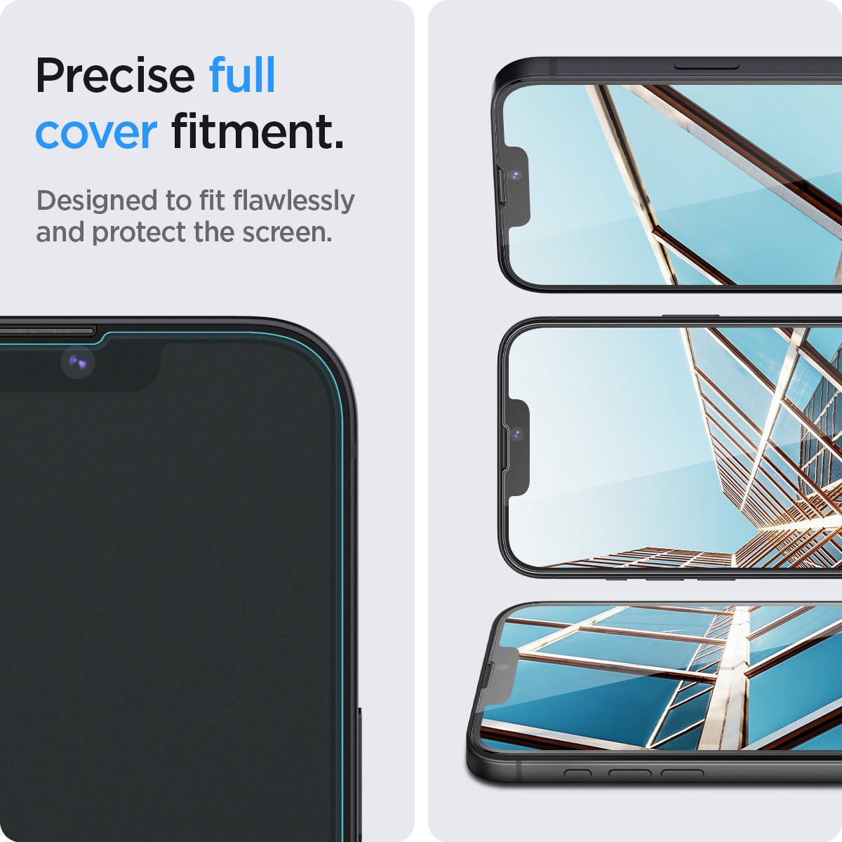 AGL03386 - iPhone 16e Screen Protector EZ FIT GLAS.tR (Sensor Protection) showing the precise full cover fitment