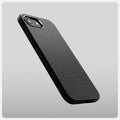 ACS09161 - iPhone 16e Case Liquid Air in Matte Black showing the back, partial side and bottom
