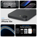 ACS09151 - iPhone 16e Case Liquid Air (MagFit) in Matte Black showing the all new design for iPhone 16e. MagFit compatible