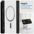 ACS09151 - iPhone 16e Case Liquid Air (MagFit) in Matte Black showing the stronger MagFit. Improved magnets for snappy and strong connection