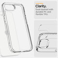 ACS09160 - iPhone 17e Case Ultra Hybrid in Crystal Clear showing the long lasting clarity. Dual-layered with durable PC and flexible TPU