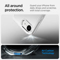 ACS09160 - iPhone 16e Case Ultra Hybrid in Crystal Clear showing the all around protection. Guard your iPhone from daily drops and scratches with total coverage with Air Cushion Technology