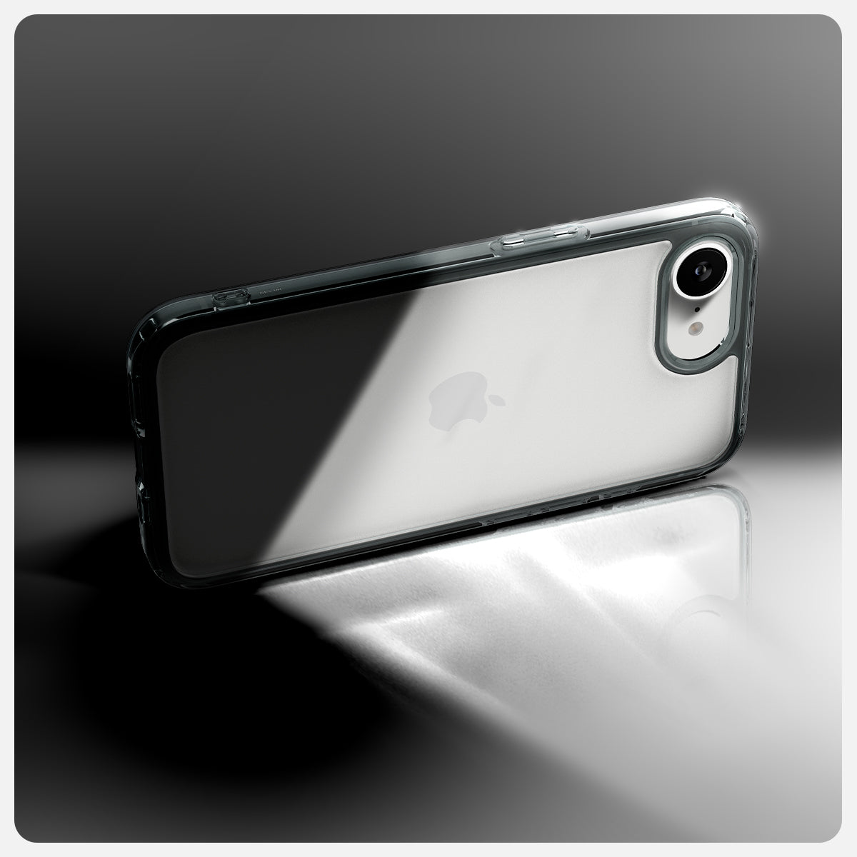 ACS09531 - iPhone 16e Case Ultra Hybrid in Space Crystal showing the back, partial side and partial bottom