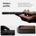ACS09144 - iPhone 17e Case Ultra Hybrid (MagFit) in Frost Black showing the perfect profile. Slim silhouette with precise cutouts for easy access for all buttons