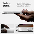 ACS09139 - iPhone 16e Case Ultra Hybrid (MagFit) in Clear White showing the perfect profile. Slim silhouette with precise cutouts for easy access for all buttons