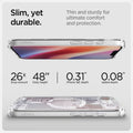 ACS09142 - iPhone 16e Case Ultra Hybrid Zero One (MagFit) in Zero One White showing the slim, yet durable. Thin and sturdy for ultimate comfort and protection with 26x drop amount 48