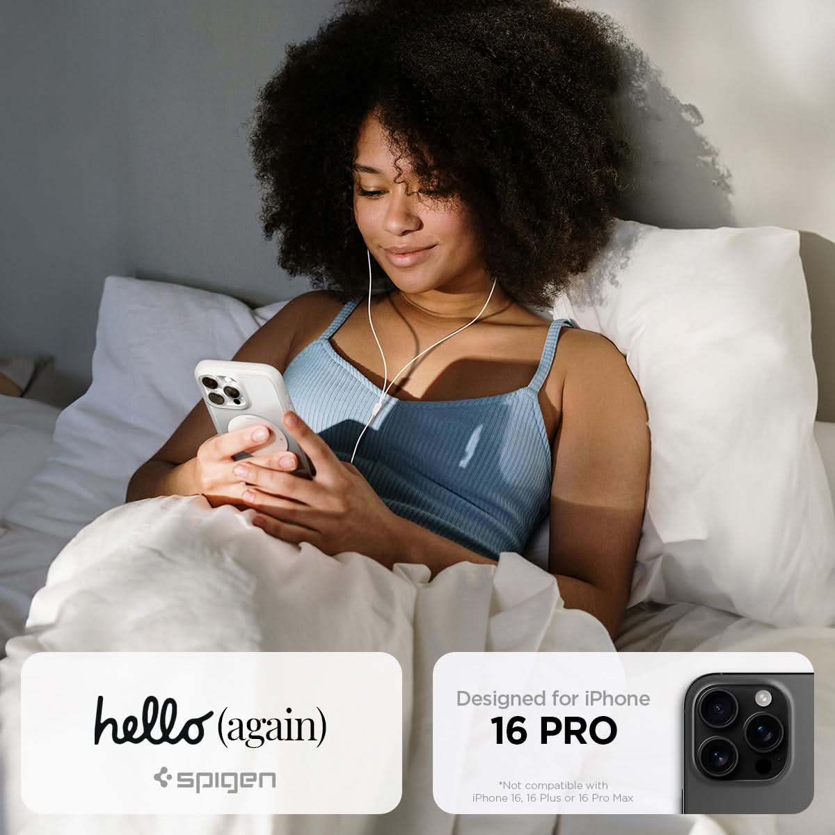 ACS08139 - iPhone 16 Pro Case Ultra Hybrid Classic (MagFit) in Classic Silver  hello again spigen. Designed for iPhone.