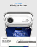 ACS10051 - iPhone 17 Air Ultra Hybrid (MagFit) in Clear White showing total coverage. all day protection. raised edges guard your camera and screen from daily drops with total coverage.