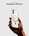 ACS10084 - iPhone 17 Ultra Hybrid (MagFit) in Clear Gold showing check your compatibility