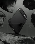 ACS09928 - iPhone 17 Air Case Tough Armor T AI (MagFit) in black showing the back with kick stand