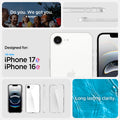 ACS09160 - iPhone 17e Case Ultra Hybrid in Crystal Clear showing iPhone 17e and iPhone 16e compatibility and long lasting clarity.
