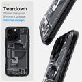ACS08004 - iPhone 16 Pro Max Case Ultra Hybrid Zero One (MagFit) in Zero One teardown design. showcase your iPhone's unique internal design.