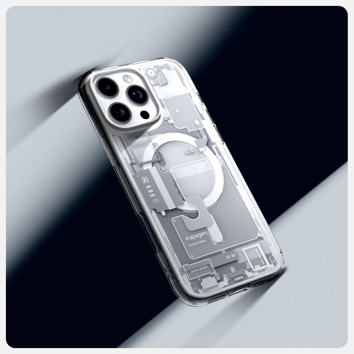ACS08005 - iPhone 16 Pro Max Case Ultra Hybrid Zero One (MagFit) in Zero One White 