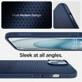 ACS06791 - iPhone 15 Case Liquid Air in navy blue  fluid modern design. Sleek at all angles
