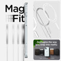 ACS06802 - iPhone 15 Case Ultra Hybrid (MagFit) in white showing the Mag Fit