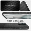 ACS06650 - iPhone 15 Plus Case Liquid Air in matte black fluid modern design. Sleek at all angles