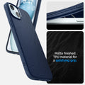 ACS06651 - iPhone 15 Plus Case Liquid Air in navy blue matte finished TPU material for a satisfying grip