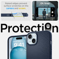 ACS06651 - iPhone 15 Plus Case Liquid Air in navy blue raised edges prevent surface scratches on the camera and screen