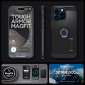 ACS06594 - iPhone 15 Pro Max Case Tough Armor (MagFit) in black tough armor magfit. designed for magsafe. 37,969,000kg CO2 offset.