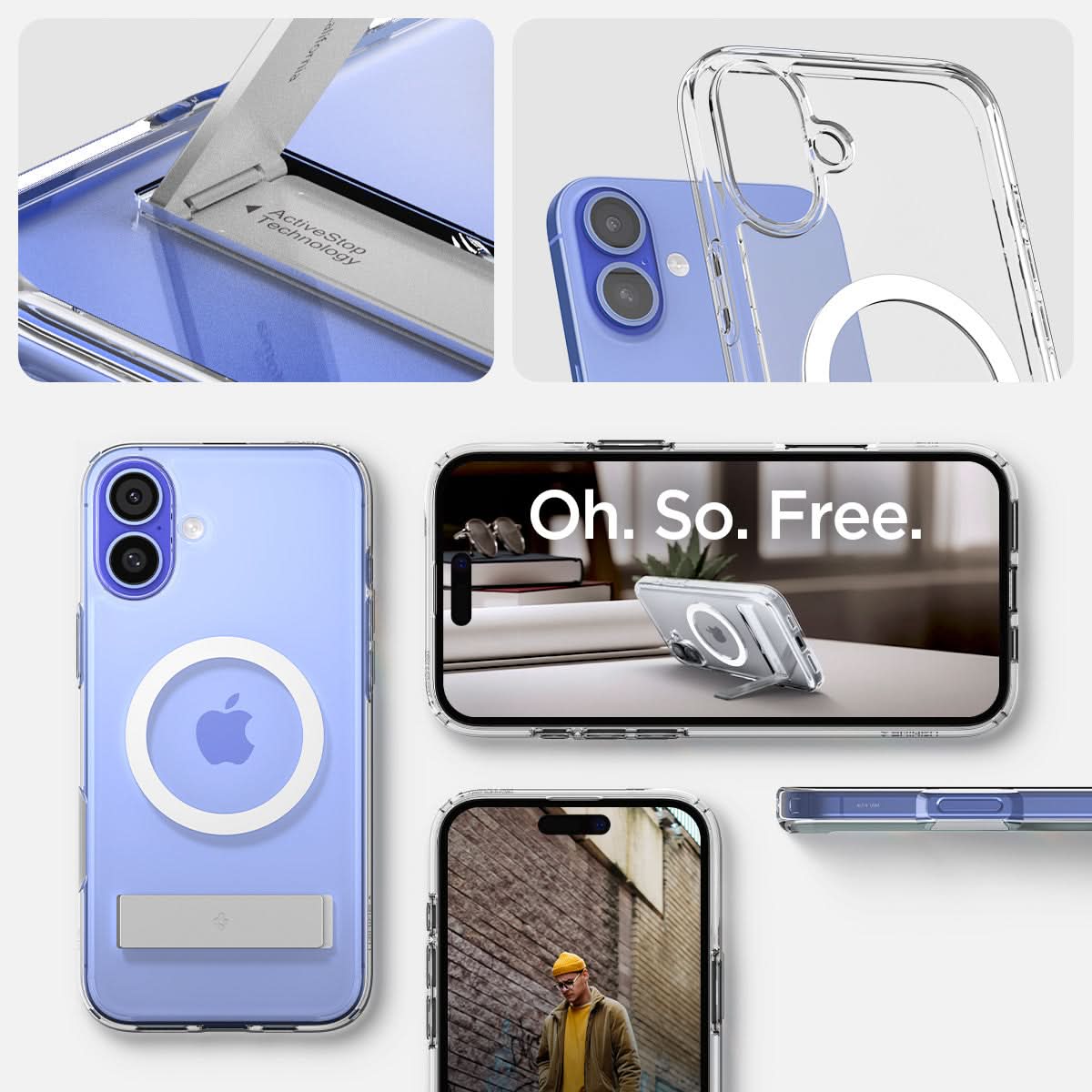 ACS08212 - iPhone 16 Case Ultra Hybrid S (MagFit) in Crystal Clear showing detail and oh. so. free.