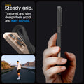ACS07988 - iPhone 16 Pro Max Case Liquid Air in Matte Black showing the steady grip. Textured and slim design feels good and easy to hold