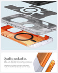 ACS08560 - iPhone 16 Pro Case Classic C1 (MagFit) in Tangerine quality packed in, slim, yet durable for your convieience. 6 piece multi layer construction keeps your iPhone protected and slim to hold.