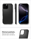 ACS08106 - iPhone 16 Pro Case Thin Fit (MagFit) in Black minimal aesthetic. Sleek form factor, for simple protection day in, and day out.