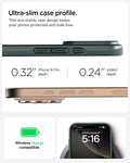 ACS08109 - iPhone 16 Pro Case Thin Fit (MagFit) in Abyss Green ultra slim case profile. Thin and sturdy case design keeps your phone protected and bulk free. 0.32