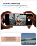 ACS08691 - iPhone 16 Pro Case Thin Fit (MagFit) in Rose Titanium all about the details. easy approach cutout keeps the capture button accessible for when you need to get the perfect shot.