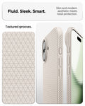 ACS09980 - iPhone 17 Liquid Air in Natural Titanium showing fluid, sleek, smart. slim and modern aesthetic meets total protection.